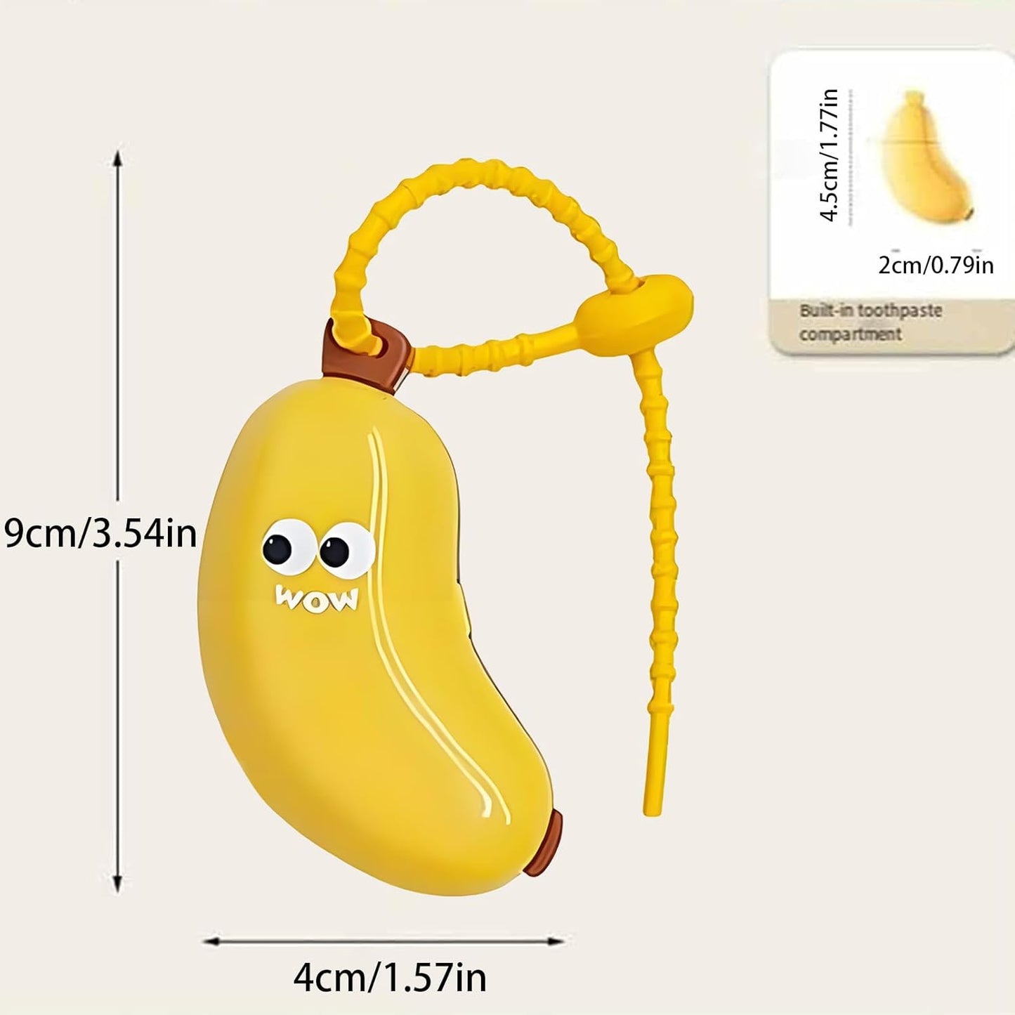 Generico Toothbrush Cover, Portable Protective Case, Compact Banana Design, Hygienic Travel Storage, Fun Cover for Kids, Adults, Outdoor Activities, Vacation, Daily Routines