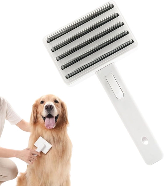 Dog Brush for Shedding, Pet Grooming Tool, Ergonomic Detangling Design, Dematting & Bath Massage Bristles, Soft Grip Handle, Blue 1-Pack, For Puppy Home Care Shower & Coat