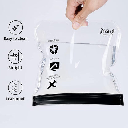 Clear TSA Approved Toiletry Bag, Quart Size Carry-On Clear Liquids Bag Airport Security Approved 3-1-1 Compliant Transparent Bag for Toiletries Cosmetics Travel (2pcs)