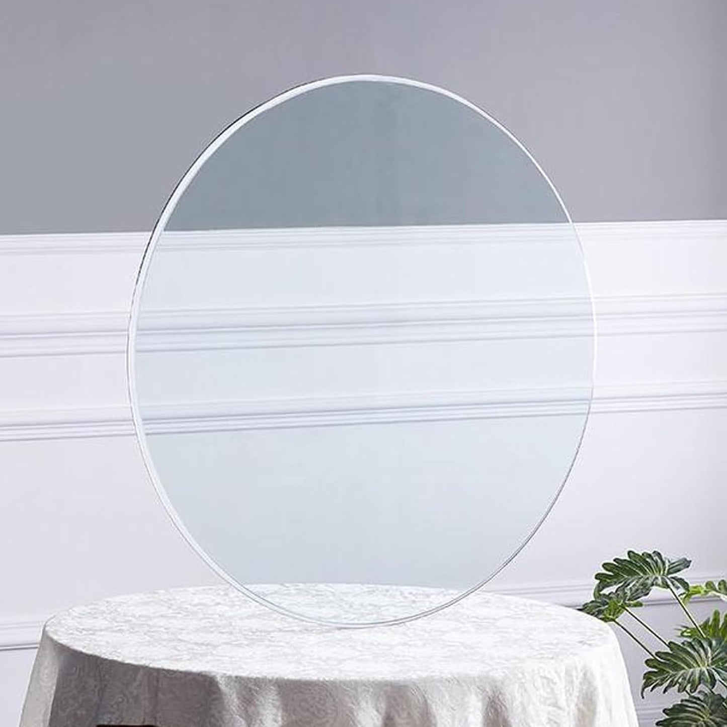 YUEKOPOU piano del tavolo da pranzo in vetro temperato.pian Round Tempered Glass Table Top Thickness for Dining & Coffee Tables, DIY Glass Table Tops(85CM(34INCH))