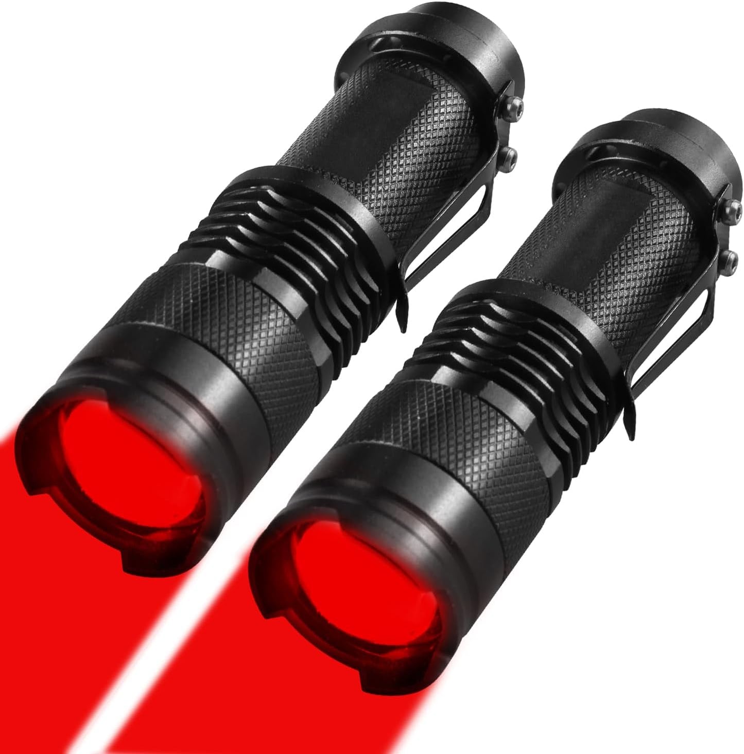 T Tersely 2-Pack Red LED Flashlight, Powerful Single Mode Light SK68 LED Torch Scalable Red Light Flashlight for Astronomy, Aviation, Night Observation