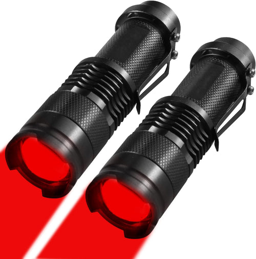 T Tersely 2-Pack Red LED Flashlight, Powerful Single Mode Light SK68 LED Torch Scalable Red Light Flashlight for Astronomy, Aviation, Night Observation