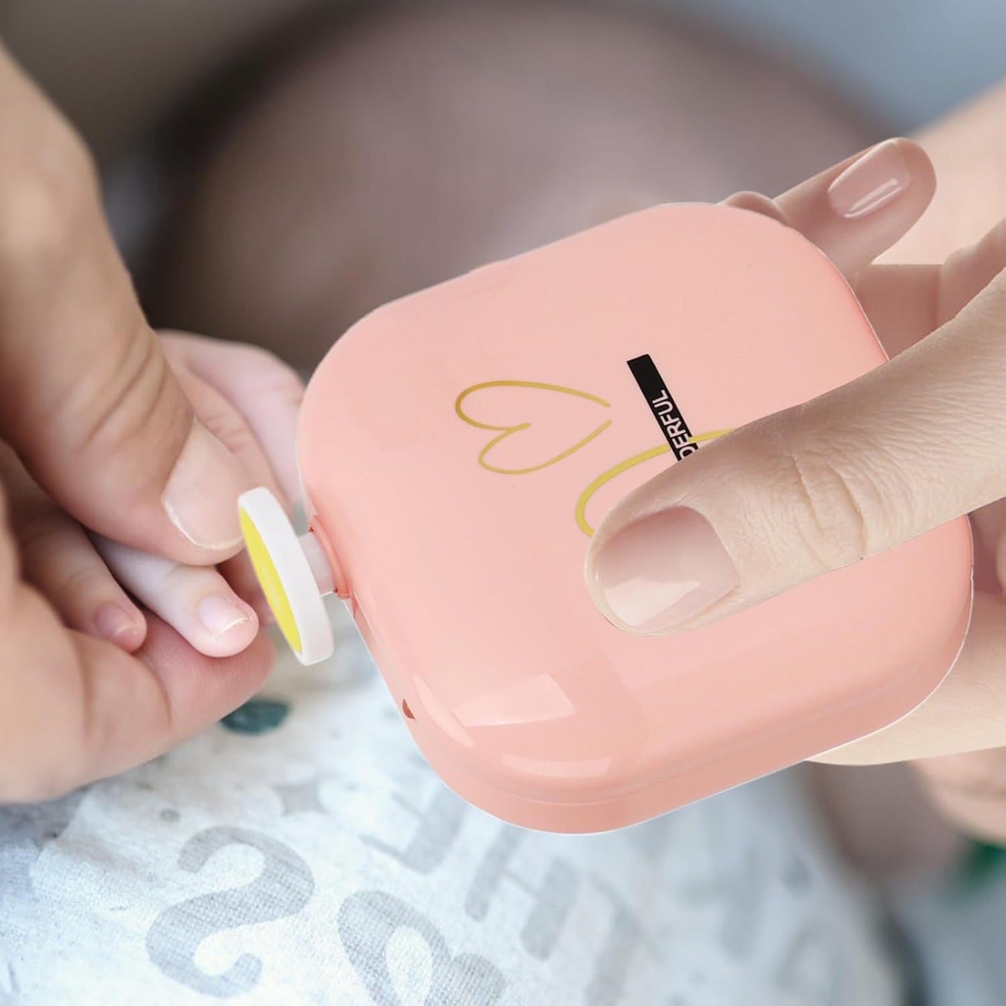 Electric Nail File, USB Trimming Kit, Fingernail Polisher with Multiple Speed Settings, Gentle Sanding Heads, Compact Design for Baby Care, Travel, and Home Use