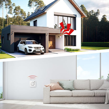 ALIBELL Personal Alarm 120dB Siren, Emergency Alarm System for Home/Shop/Factory, 2 Emergency Buttons + 1 Siren (Battery Operated and Plug-in Mains Powered)