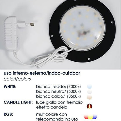 Danieli Garden Light Ball 40 cm Made in Italy | Sphere M LED Warm Light | LED Ball Shape Garden Lights Outdoor-Indoor | IP20 Transformer 1.1 m and IP67 LED
