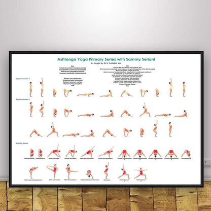 Yoga Ashtanga Poster, Oggettistica per La Casa Astratta Moderna Arte della Parete Pittura su Tela Stampa Immagini A Parete Camera da Letto Decorazione Palestra, Decorazione della Stanza Yoga-40X60Cm