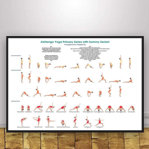 Yoga Ashtanga Poster, Oggettistica per La Casa Astratta Moderna Arte della Parete Pittura su Tela Stampa Immagini A Parete Camera da Letto Decorazione Palestra, Decorazione della Stanza Yoga-40X60Cm