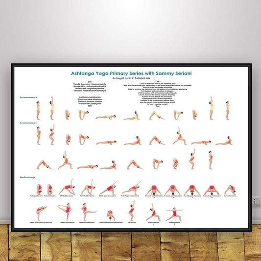 Yoga Ashtanga Poster, Oggettistica per La Casa Astratta Moderna Arte della Parete Pittura su Tela Stampa Immagini A Parete Camera da Letto Decorazione Palestra, Decorazione della Stanza Yoga-40X60Cm