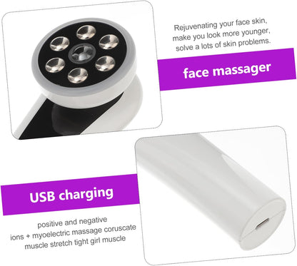 Generic Beauty Instrument Face Facial Massage Device Remover Kit Mask Cosmetics Massager Wrinkle Skincare Facial Tools Skin Care Tools Facial Massage Tool Beauty Device Abs White