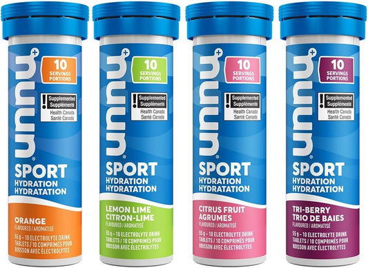 Nuun Sport: Electrolyte Drink Tablets, Box of 4 Tubes (40 servings), Citrus Berry Flavour Mix, Electrolyte Hydration Supplement