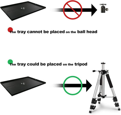SKERELL Projector Stand, Universal Laptop Stand, Aluminum Alloy Tripod with Tray and Ball Head, Carrying Bag, Adjustable Height from 17 to 48 Inch (Silver)