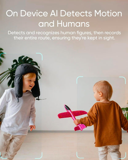 eufy Security Indoor Cam C220, Home Security Camera, 2K Resolution with 360° Pan and Tilt, Plug-in Security Indoor Camera, Only Supports 2.4GHz Wi-Fi, Human/Motion Al, Night Vision, HB3 Compatible