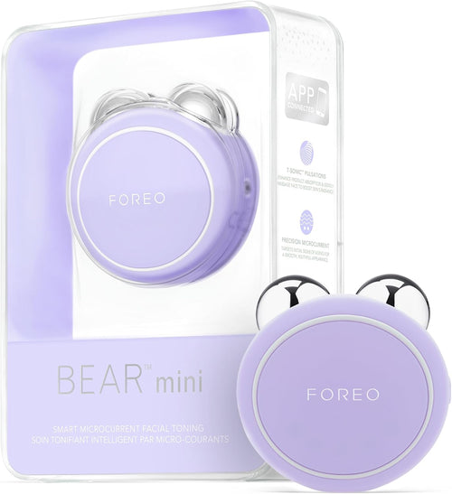 FOREO BEAR Mini Anti-Wrinkle Face Massager with Microcurrent | Targeted Face Massage for Forehead Wrinkles and Double Chin | Facial Gymnastics | Non Invasive Face Lifting | Lavender