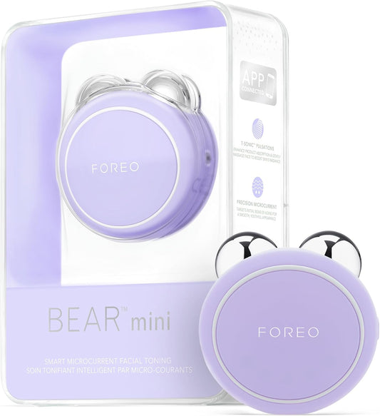 FOREO BEAR Mini Anti-Wrinkle Face Massager with Microcurrent | Targeted Face Massage for Forehead Wrinkles and Double Chin | Facial Gymnastics | Non Invasive Face Lifting | Lavender