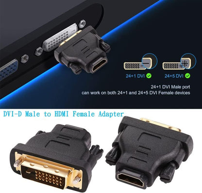 DTECH DVI Male to HDMI Female Adapter Bi-Directional DVI-D Port Converter