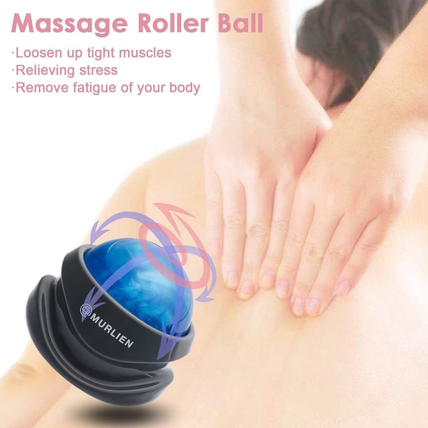 MURLIEN Massage Roller Ball, Tight and Sore Muscles Relief, Manual Massager, Alleviating Shoulder, Arms, Back, Legs, Calves or Muscle Tension