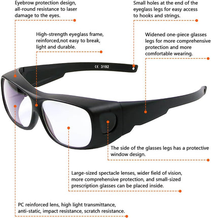 CO2 Laser Safety Protective Goggles Laser Glasses Eye Protection 10600nm Reflective Laser Proof Glasses CO2 Laser Engraving Cutting,9000-11000nm Glasses for Laser Protection with DIN CERTCO Certified…