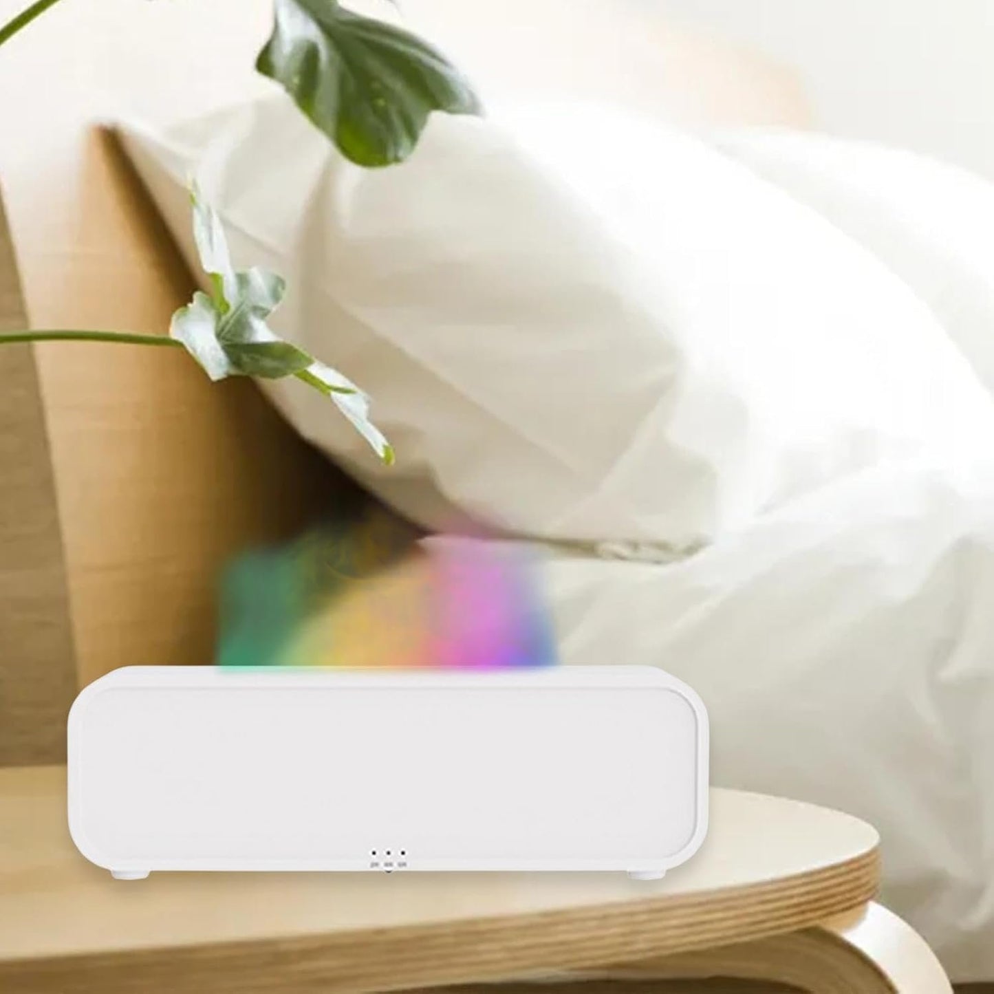 Leefasy Aroma Diffuser Air Humidifier Remote Control Essential Oil Diffuser Simulation Flame Humidifier for Home Office Birthday Gift, White