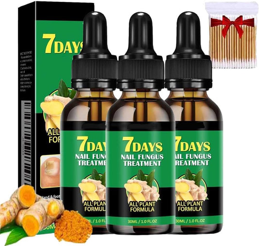 3Pcs 7 Days Ginger Nail Treatments, 7 Days Ginger Cuticle Care Oil For Nails, Ginger Nail Growth Serum, For Strengthen Nails & Promote Nail Growth, Natural Plant Formul