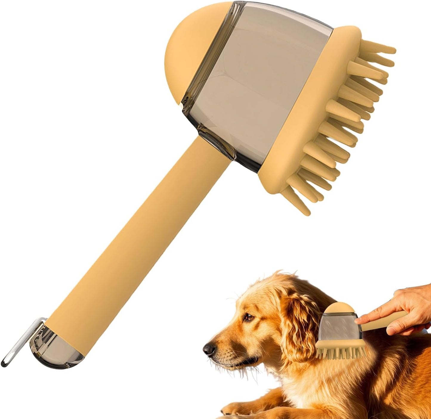 Dog Bath Brush, non Slip Dog Shampoo, 7,32 x 2,95 in Brush with Soap, Dispenser Ergonomico Pet, Cleaning Tool Bathing for Washing, Massaggio, Pet Grooming, Bath Time Essentials