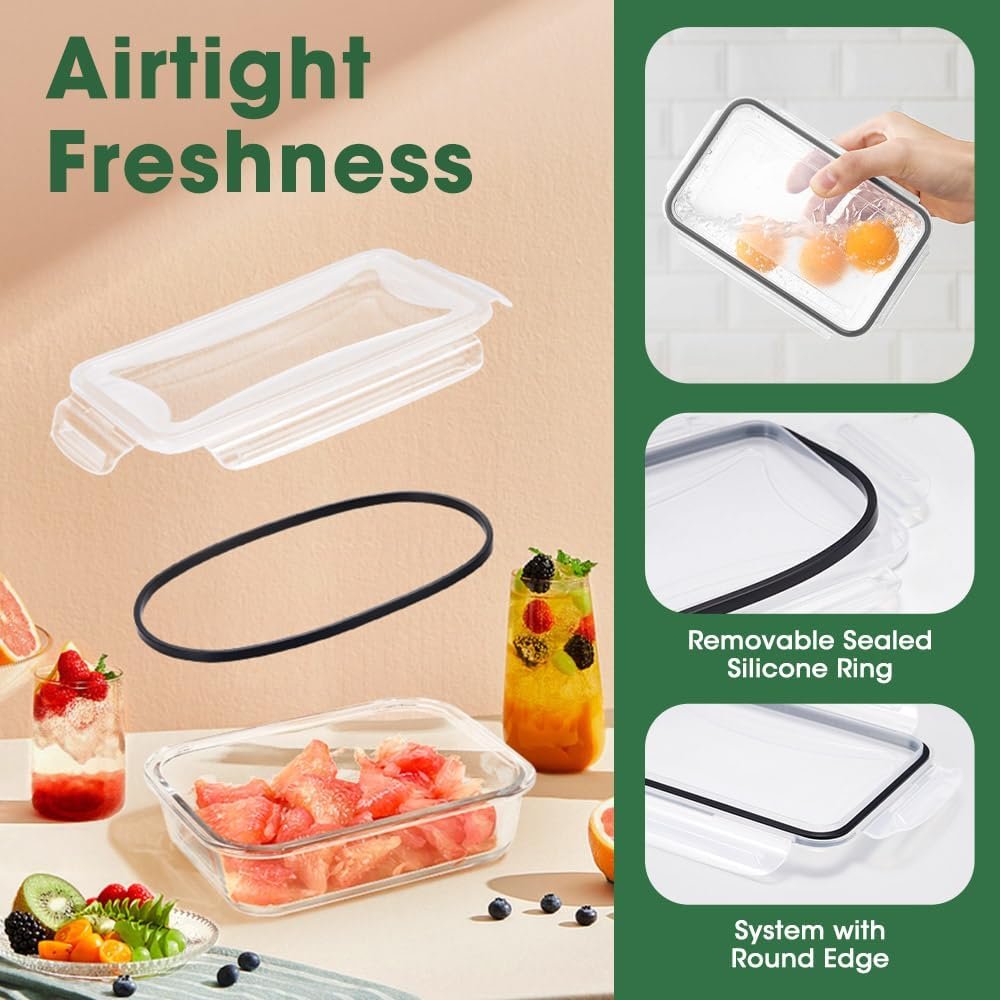 ZUNI 10 PCS Food Storage Containers with Lids Airtight (10 Lids &10 Containers), Plastic Meal Prep Containers for Home & Kitchen, BPA-Free, Leak Proof, Microwave/Dishwasher Safe with Labels & Pen