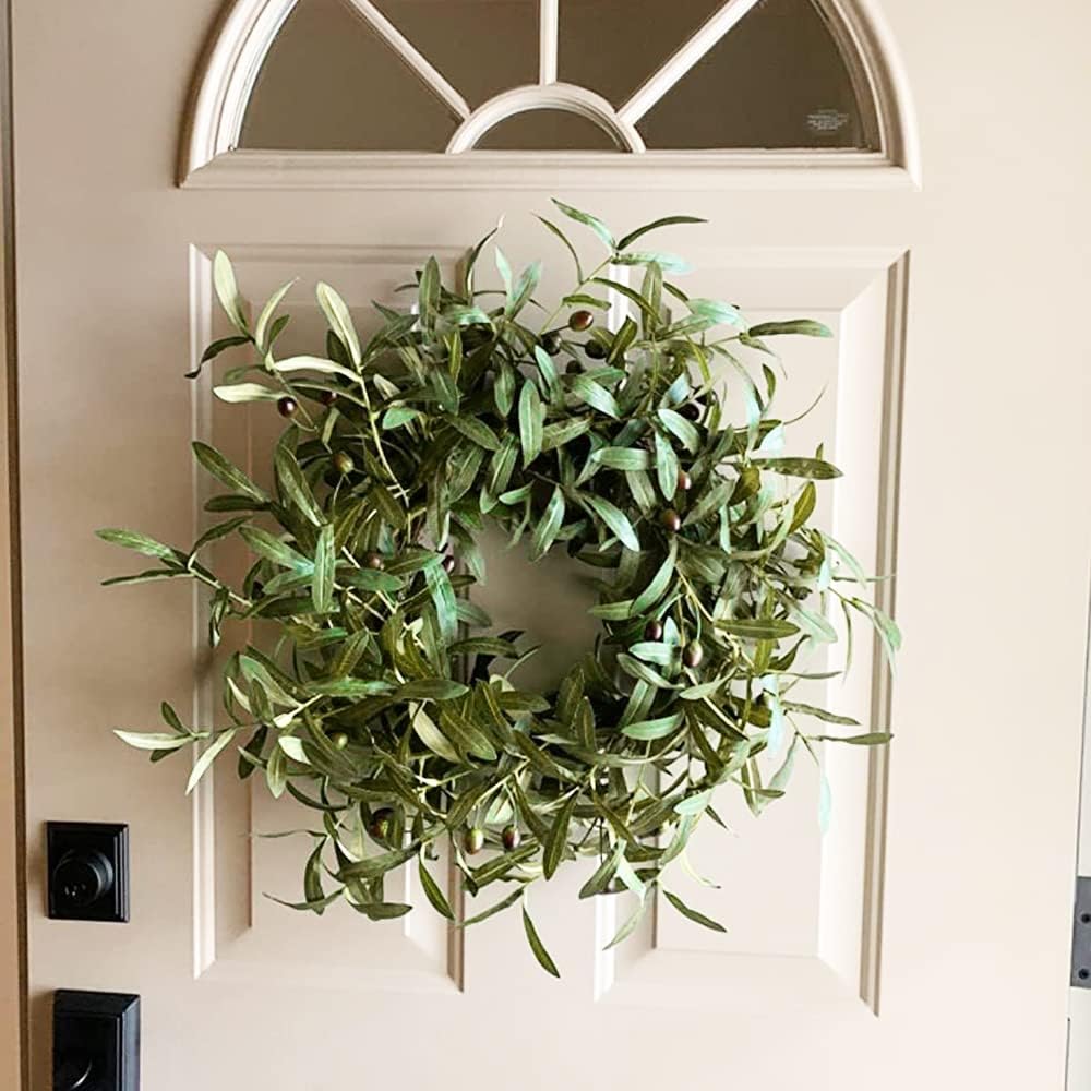 DVGUN 5 Pack Olive Branches Artificial Plants Greenery Stems Olive Leaves Fake Fruits Silk Plants