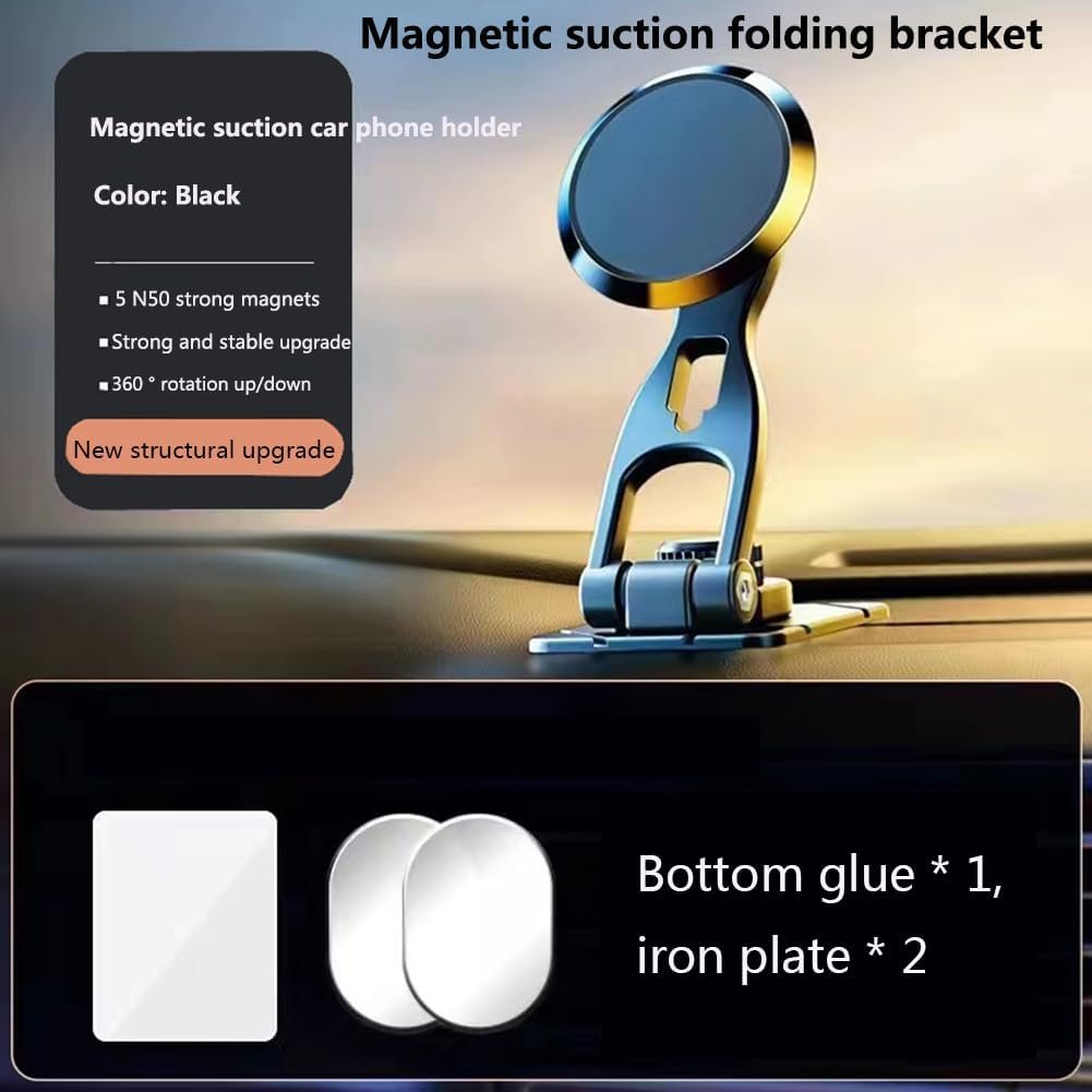 JXBCGAL Car Phone Holder, Magnetic Mobile Phone Holder, 360° Dashboard Phone Holder Compatible with Smartphones Like iPhone