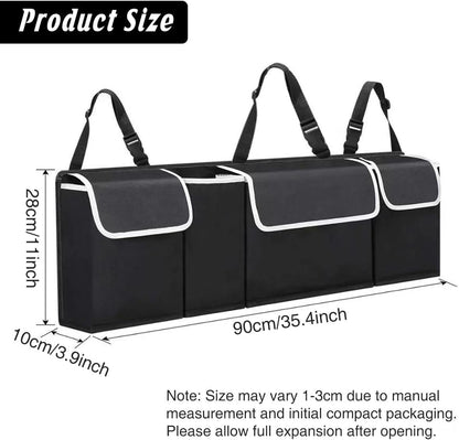 AIMALL Car Trunk Hanging Storage Bag â€“ Multi-Compartment Organiser for SUV, MPV & Hatchback, Waterproof Oxford Fabric with Adjustable Straps, 6.2"x11"x3.9"