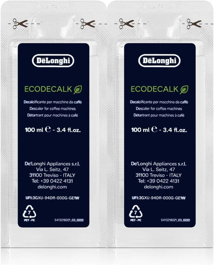 De'Longhi Eco Decalk Natural Coffee Machine Descaler (Pack of 6 x 100ml)