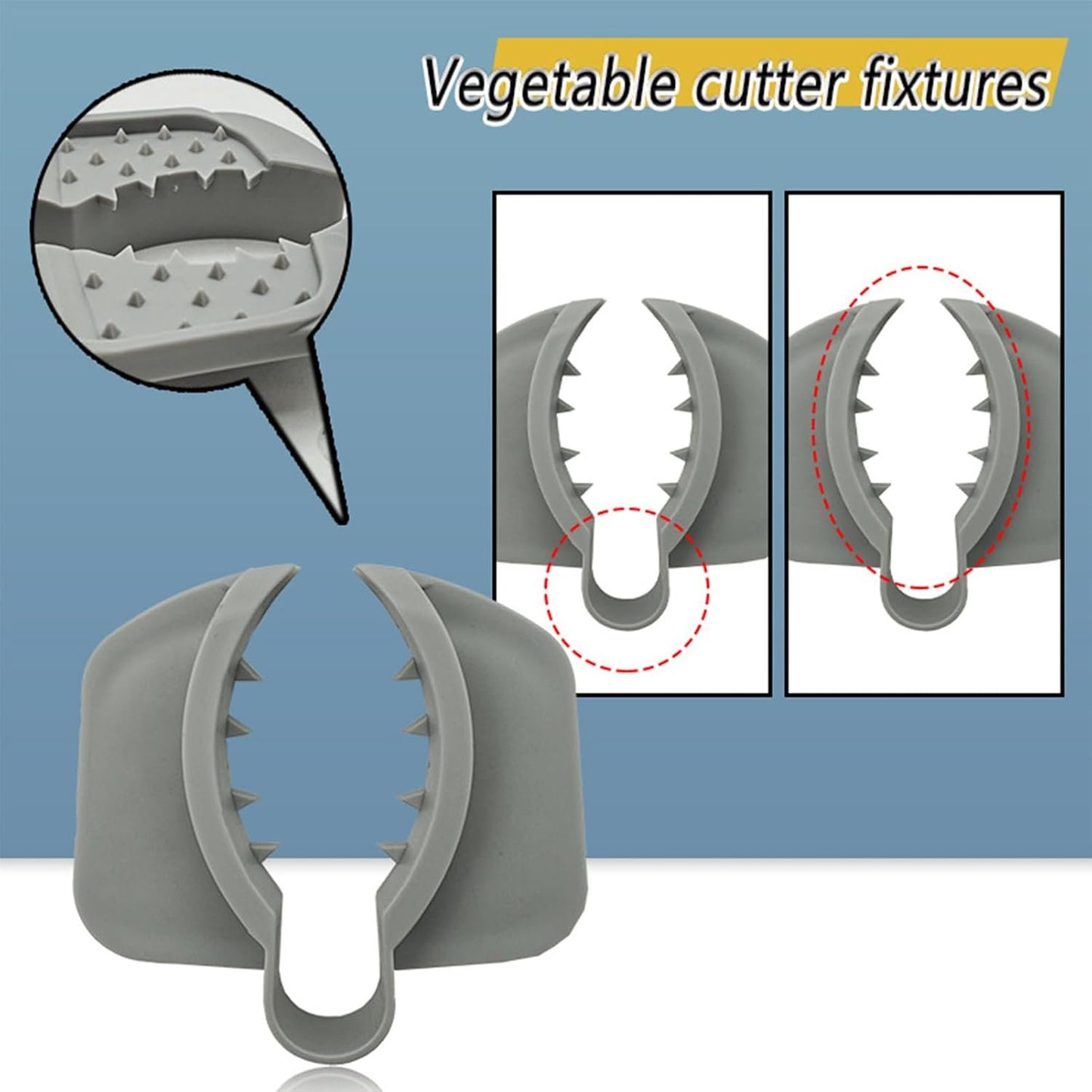 Non-Slip Kitchen Slicing Tool, Ergonomic Food Prep Accessory, Protective Finger Guards, 8x7.5cm Safe Cutting Guide, Ideal for Vegetables, Meat, and Beginners