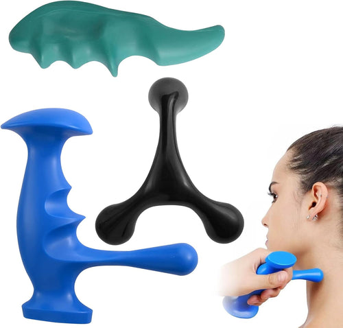 TOATELU 3 Pcs Massage Tools: Double Sided Acupressure Deep Point Massager Thumb Protector Trigger Point Massager Stress Relieve Pain Relief