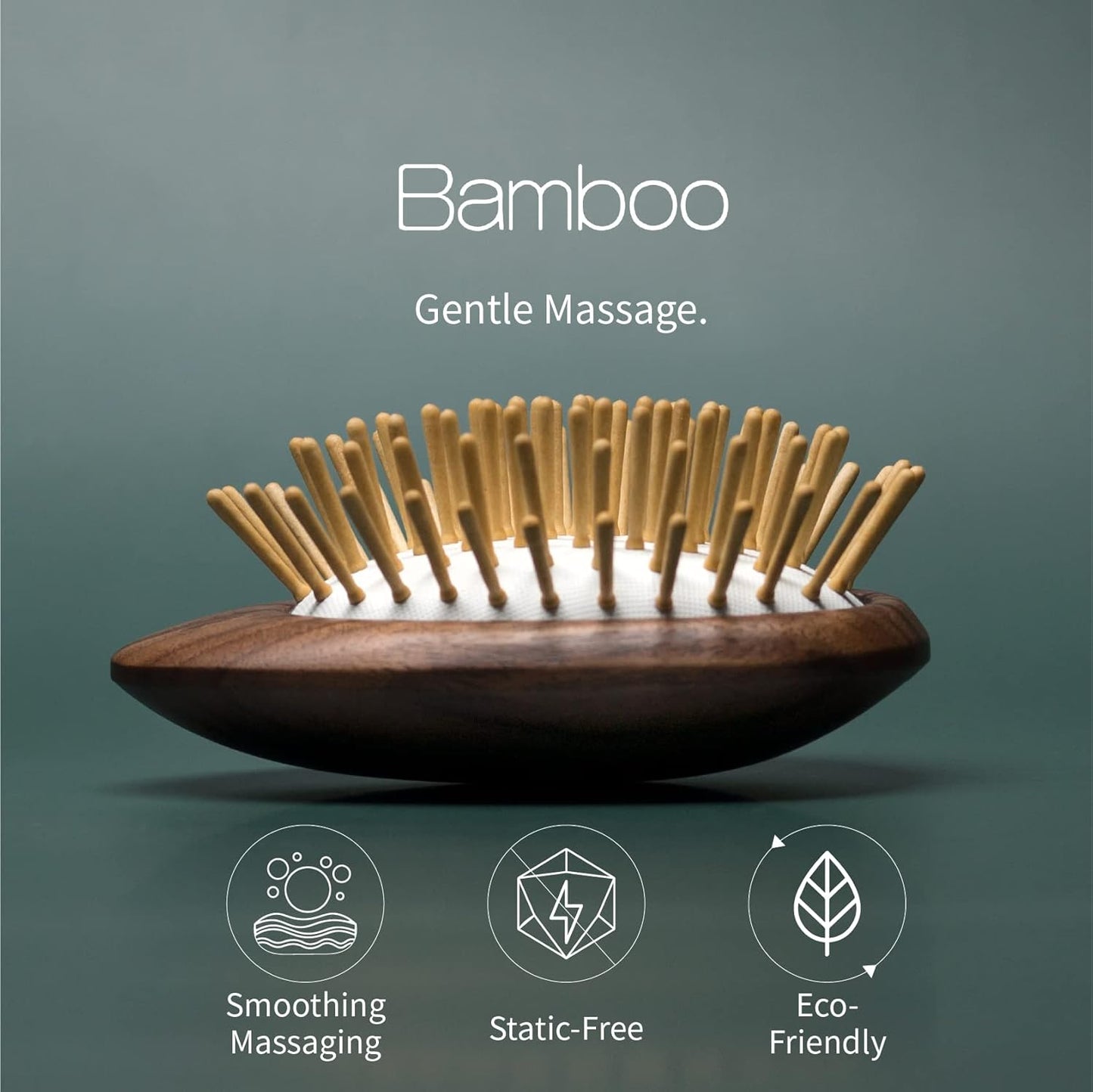 Uffy Acubrusher – Bamboo Bristle Gua Sha Hair Brush - Ergonomic Scalp Massager for Dandruff & Hair Growth, Suitable for All Hair Types - Ideal Gift Choice in Beech Wood