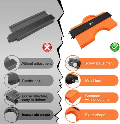 Lionz Contour Gauge Shape and Outline Tool - 10" Super Gauge Profile Tool with Lock and Adjusting Screws for Copying Angles and Odd Shapes. Gifts for Men - Stocking Stuffers for Him