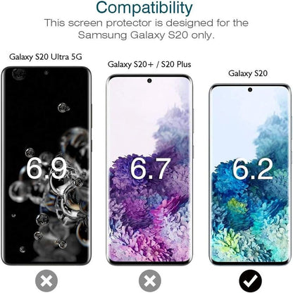 LK 3 Pack Screen Protector for Samsung Galaxy S20 / Galaxy S20 5G 6.2 inch, New Version, Full Coverage, Case Friendly, HD Clear Flexible TPU film