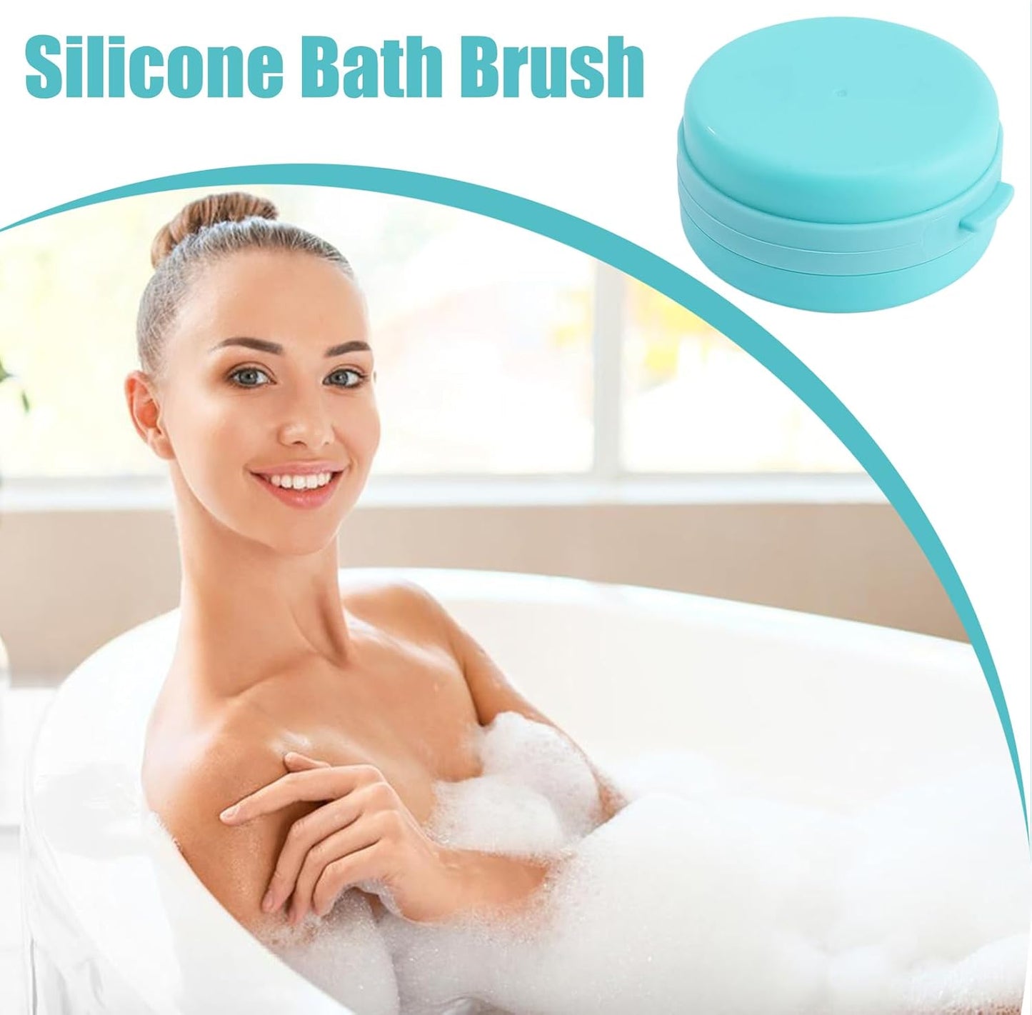 Silicone Body Scrubber, Portable Shower Brush, Lightweight 2 in 1 Tool, Soap Dispenser Built-In, Skin Care Accessory for Daily Cleansing, Spa, Travel, Bath, Blue, Pink, 1 Piece
