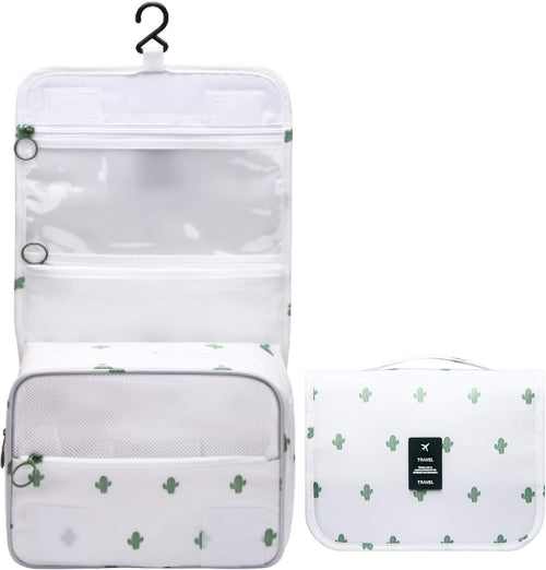 Hanging Toiletry Bag for Travel Cosmetic Makeup Organzier Waterproof Bathroom Shower Bag for Women and Men Cactus (Cactus, 23 * 18.5 * 8.5CM)