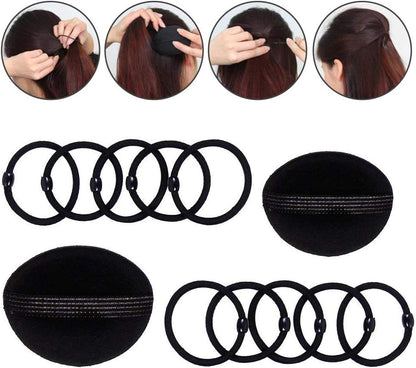 Hair Styling Accessories Set, 27pcs Hair Bun Maker French Hair Braiding Kit with Black Hair Clips Braiding Pins for Women Girls