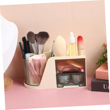 HOODANCOS Modern Desk Organizer with Divided Compartments Space Saving Pen Holder and Makeup Brush Storage Box for Efficient Office Organization Sleek Design for Stylish Workspaces
