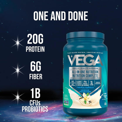 Vega All-in-One Vegan Protein Powder Mixed Berry (20 Servings) Superfood Ingredients, Vitamins For Immunity Support, Keto Friendly, Pea Protein For Women & Men, 850g (Packaging May Vary)