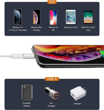 Micro USB Female to Lightning Male Adapter(3pack)Android Charge Cable Port Connector for Apple iPhone 11 12 13 14 Pro Max Mini Xs Se 7 6 X 8 Plus Ipad Charging Cord Data Sync Charger Converter Dongle