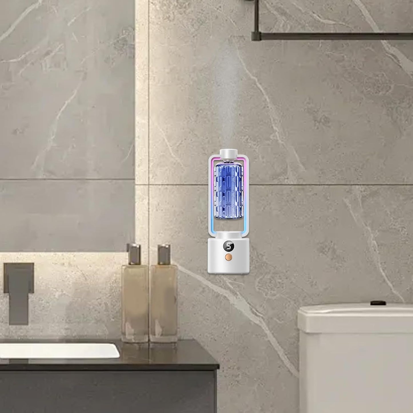 Fragrance Diffuser, Wall Mounted Air Freshener, Multi-Level Adjustable Mode, Smart Timing, Cordless Scent Dispenser, Ideal for Yoga Room, Toilet, Hotel, Nursery, Relaxation Spaces
