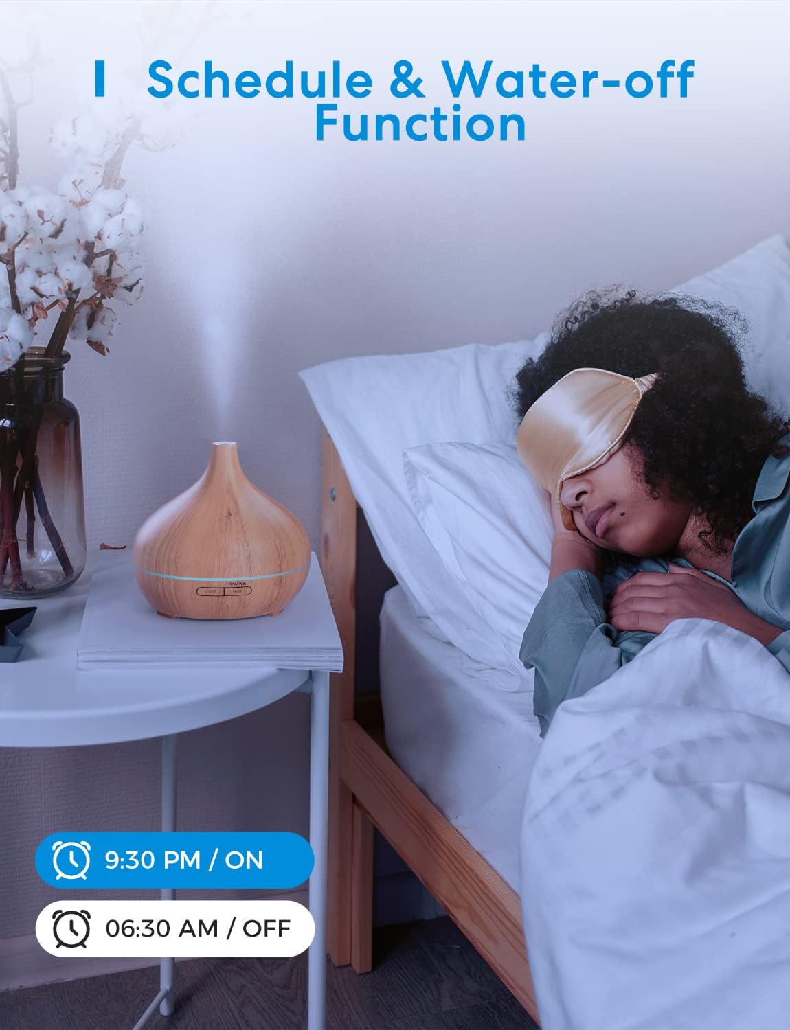 Meross Smart Ultrasonic Diffuser, WiFi Humidifier, Apple HomeKit Alexa Google Home SmartThings Supported, Diffuser for Home Bedroom, with LED Light, Voice/Remote Control, BPA-Free, Ultra Quiet
