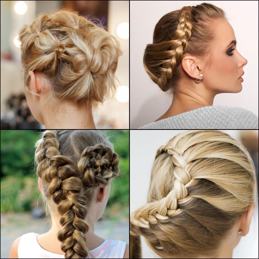 Hair Styling Tools, Braiding Tool Set Spiral Braid Tool Kit Hair Clip Wedding Date Party DIY Fashion Women Girl Lady Long 9 Pieces