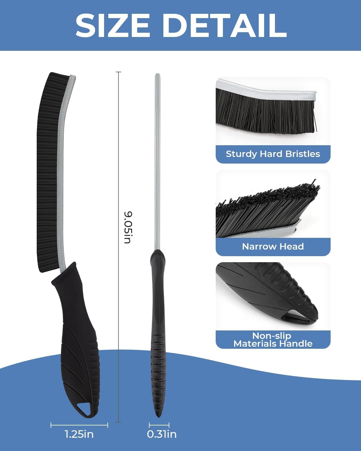 Cleangor Crevice Cleaning Brushes, Cleaner Scrub Brush Tool for Hard to Reach Tight Space, Home Essentials, Cleaning Supplies for Shower, Bathroom, Kitchen, Toilet, Window