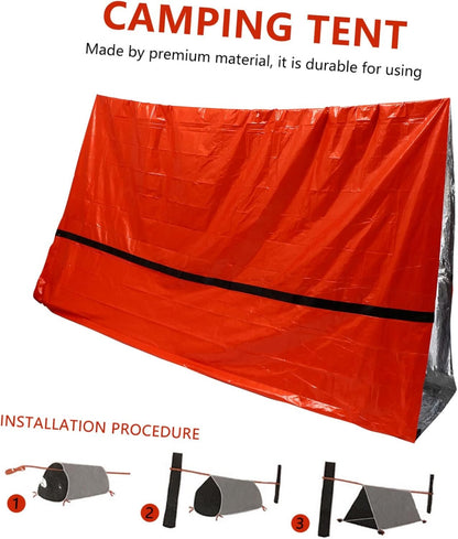 BESPORTBLE Emergency Tent Car Emergency Space Blanket Outdoor Blanket Fan Bed Pe Tear-Resistant Material Orange