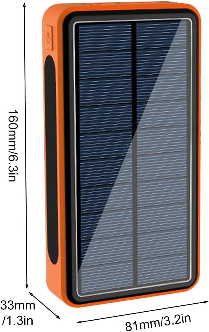 Solar Power Bank - Smartphone Panel Bank, Large Capacity Solar Charger Mobile Phone Powers, Support 4 Electronics Equipment for Adults Teens Men Women Students Commuting