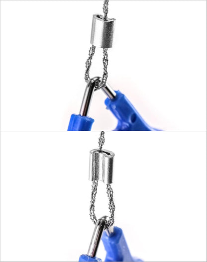 QWORK Wire Saw, 4 Pack 20" Stainless Steel Serrated Cutting Cable, Emergency Chainsaw Survival Kit Outdoor Tools for Trees Cutting, Backpacking Gear, Camping, Hunting, Hiking