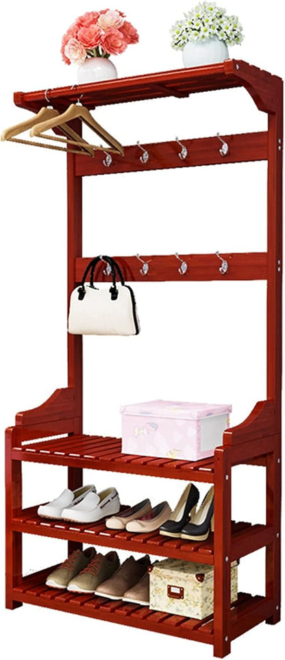 Generico Appendiabiti 3 in 1 - Organizzatore Indipendente per Vestiti e Scarpe per corridoio, Ingresso, Camera da Letto - Soluzione Portatile per riporre Abiti e Cappelli - Mobili Eleganti per la CAS