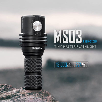 IMALENT MS03 EDC Torch 13000 Lumens LED Torch Rechargeable, 3 Pcs CREE XHP70 2nd LED, 7 Modes, IPX8 Waterproof, Super Bright Small Flashlight for Camping, Inspection, Dog Walking