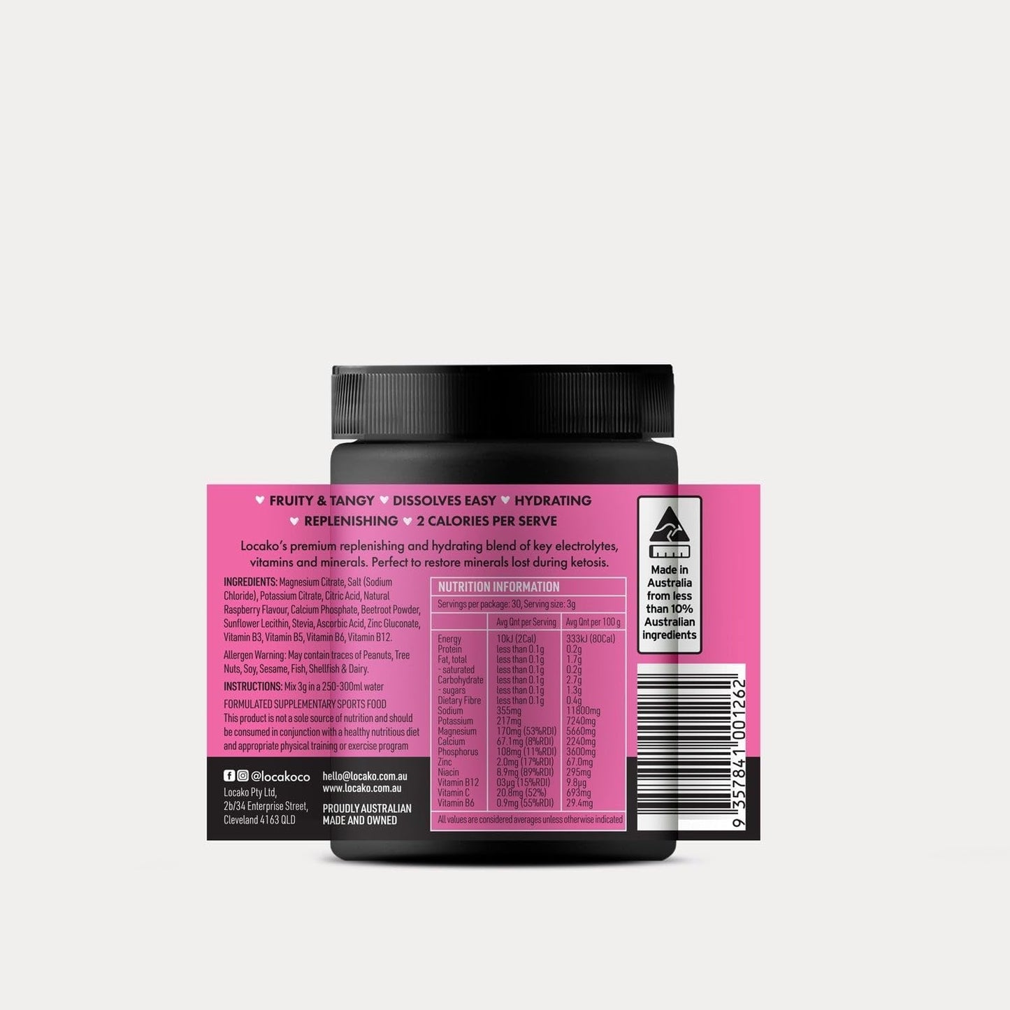 Locako Keto Electrolytes, Raspberry 90 g